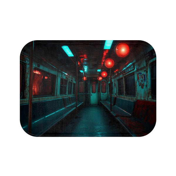 "Haunted Subway Floating Lights Bathmat"
