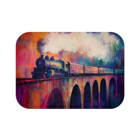 "Haunting Train Bath Mat Design"