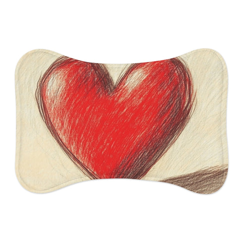 "Heartfelt Love Pet Mat: Red"
