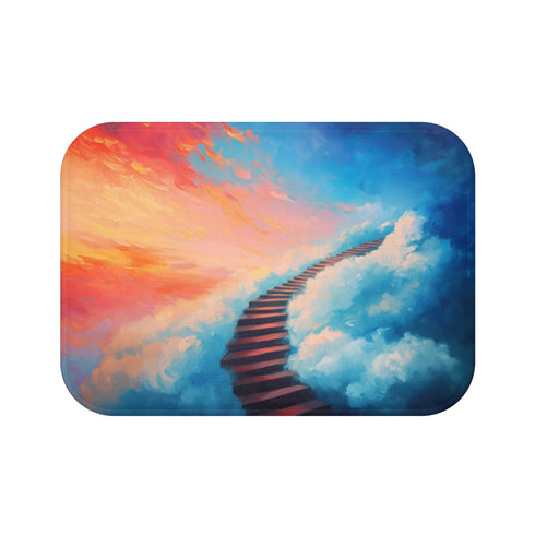 "Heavenly Staircase Cloud Bath Mat"