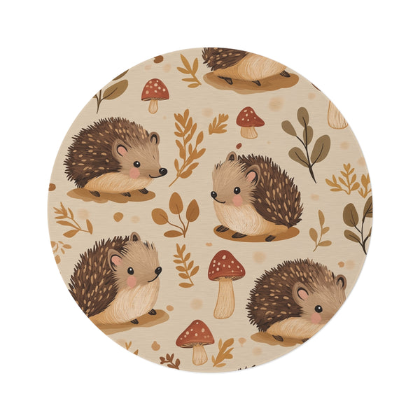 "Hedgehog Haven Round Rug"