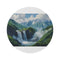 "Hokkaido Waterfall Round Rug: Nature-Inspired Elegance"