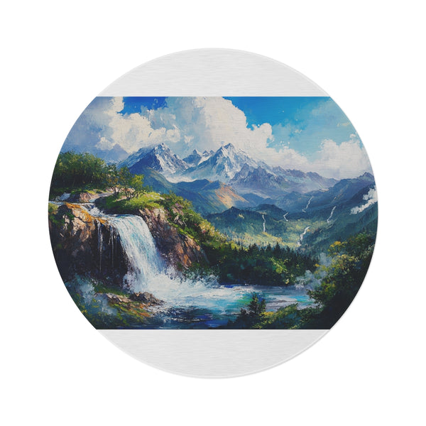 "Hokkaido Waterfall Round Rug"