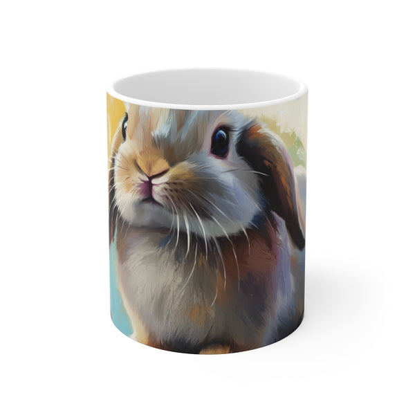 "Holland Lop Bunny Mug: Adorable Rabbit Painting"