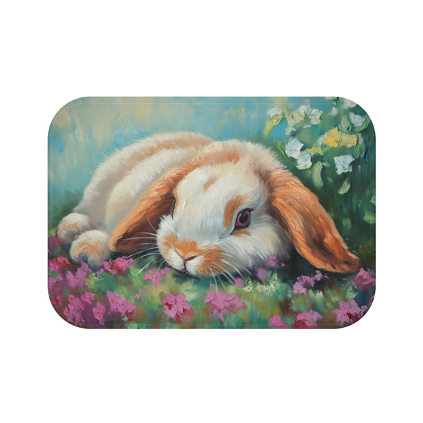 "Holland Lop Rabbit Bath Mat: Adorable, Cozy, Perfect!"
