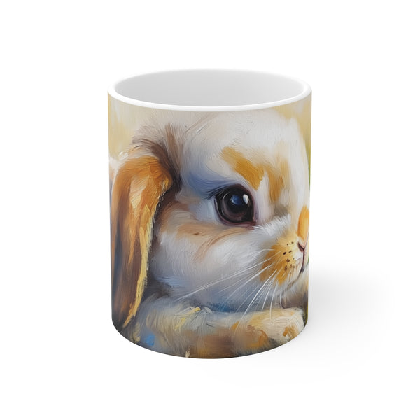 "Holland Lop Rabbit Mug: Adorable Bunny Painting"