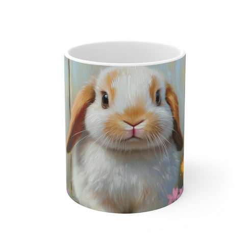 "Holland Lop Rabbit Mug: Adorable & Charming Painting"