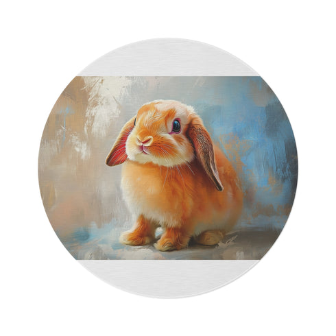 "Holland Lop Rabbit Round Rug: Adorable Bunny Art"