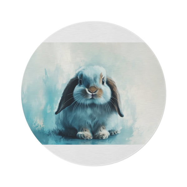 "Holland Lop Round Rug: Adorable Bunny Painting"