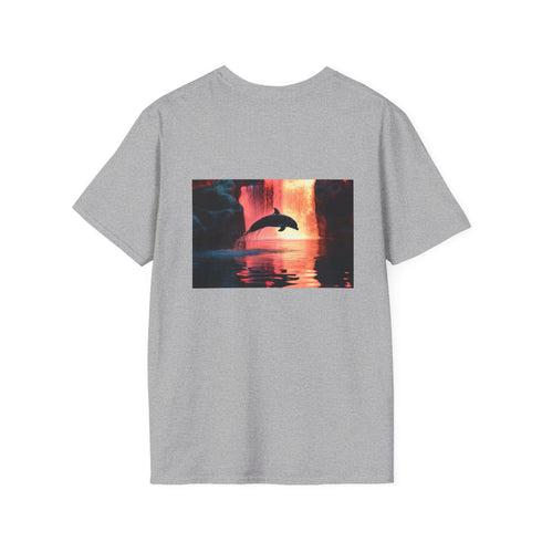 Holographic Dolphin Mirror Pool T-shirt.