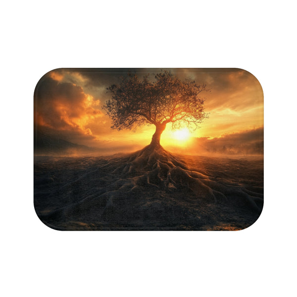 "Hopeful Sunrise Bath Mat: Embrace Renewal"