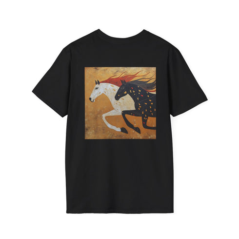 Horse Duo Tanjore Tee: Majestic Equine Art