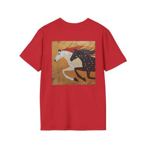 Horse Duo Tanjore Tee: Majestic Equine Art