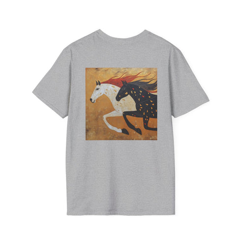 Horse Duo Tanjore Tee: Majestic Equine Art