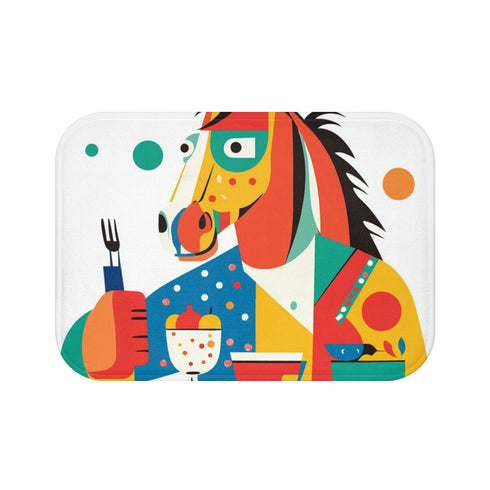 "Horsehead Man Dining Bath Mat"
