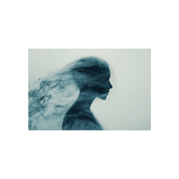 Human Silhouette in Abstract Waves