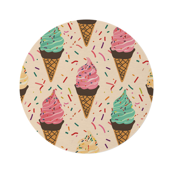 "Ice Cream Dream Round Rug"