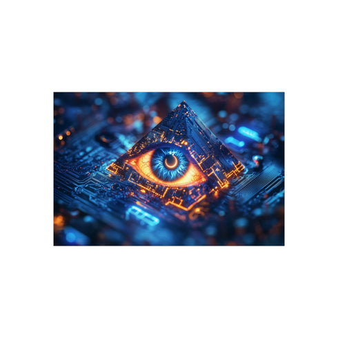Illuminated Pyramid Eye Circuit Art