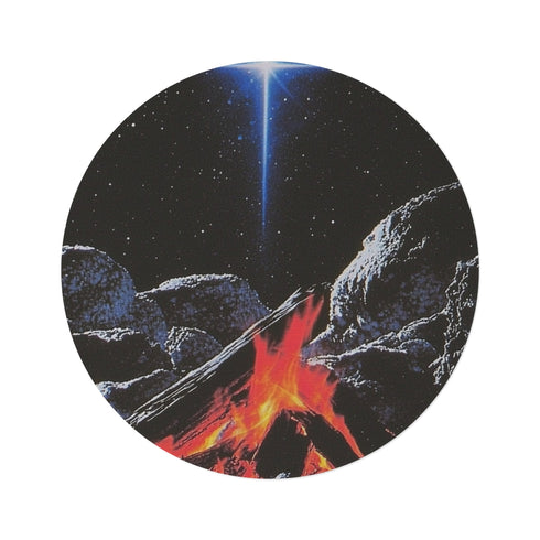"Inferno Black Round Rug"