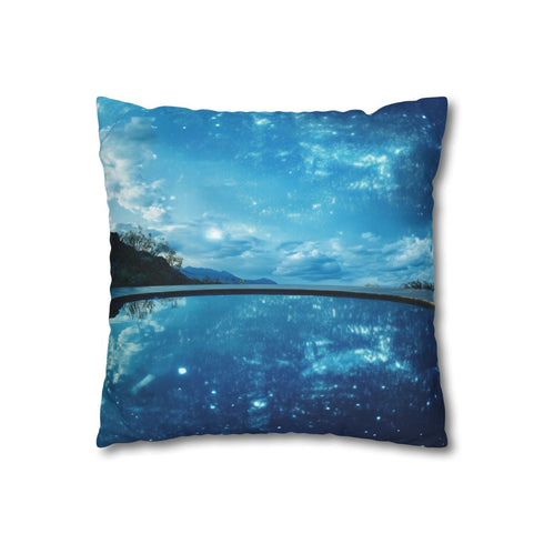 Infinity Pool with Celestial Reflection Double-Sided Square Cushion Cover