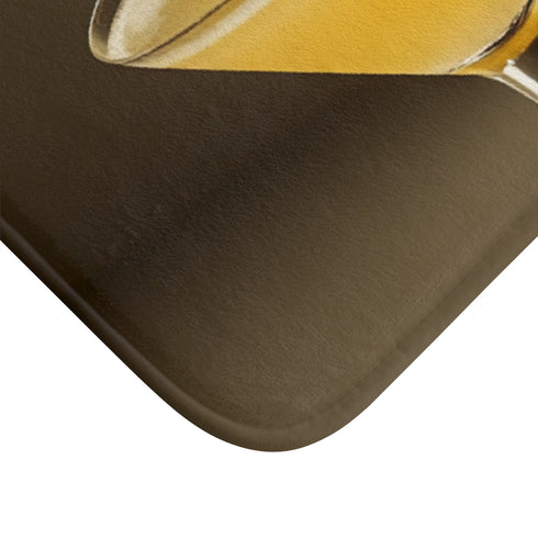 Interesting Angle Shots Photography of Lemon Luxury Memory Foam Bath Mat - Microfibre Texture Close-Up