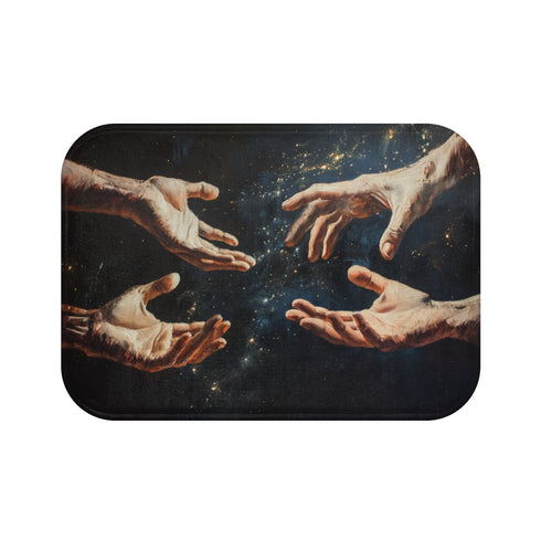 "Into the Abyss Bath Mat: Reaching Hands Design"