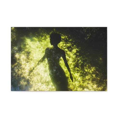 Invisible Creature Casting Glowing Shadow — 24×16 Canvas Wall Art — Front Gallery-Wrapped Canvas View