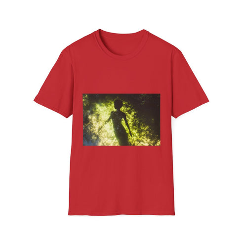 Invisible Creature Casting Glowing Shadow Graphic Unisex Softstyle T-Shirt - Red Variant