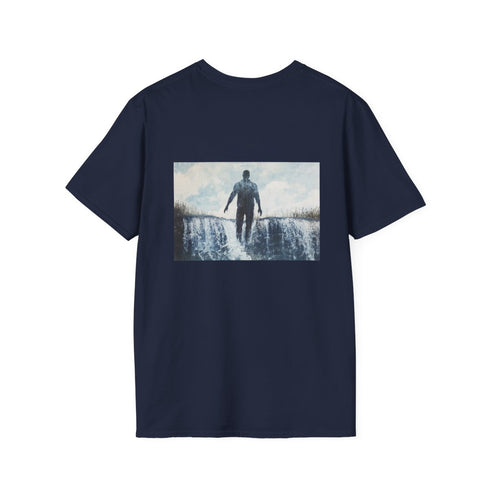 Invisible Man Standing in Waterfall