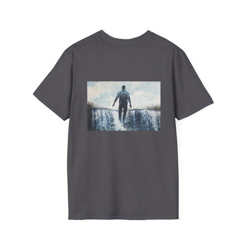 Invisible Man Standing in Waterfall