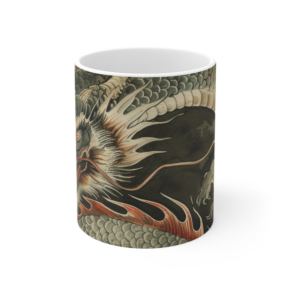 "Japanese Dragon Coffee Mug: Sip in style"