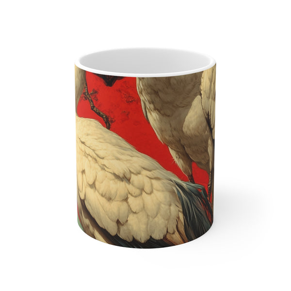 "Japanese Floral Design Coffee Mug"