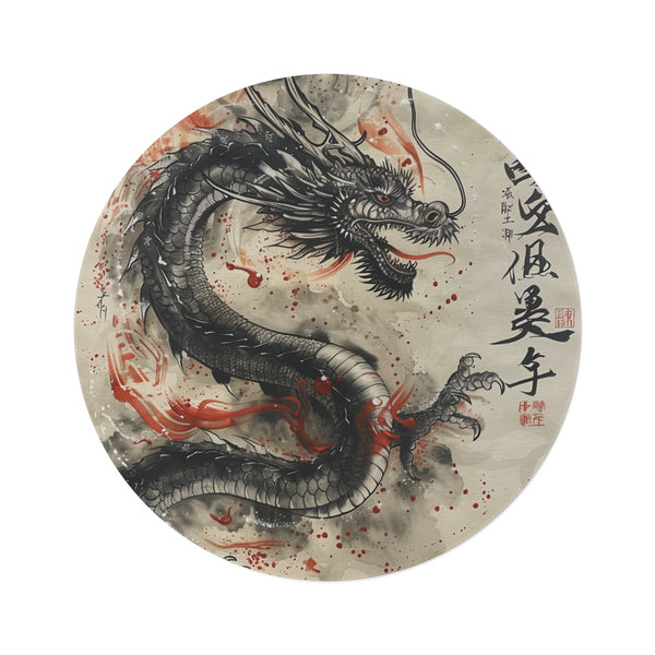 "Japanese-inspired Round Rug: Traditionally chic"