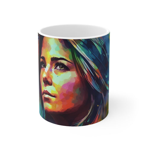 "Jennifer Aniston Neon Watercolor Mug"