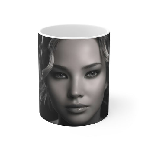 "Jennifer Lawrence Coffee Mug: Hollywood Chic"