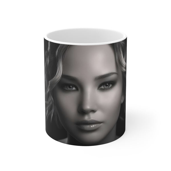 "Jennifer Lawrence Coffee Mug: Hollywood Chic"