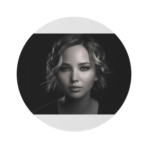 "Jennifer Lawrence Round Rug: Hollywood Glamour for Your Home"