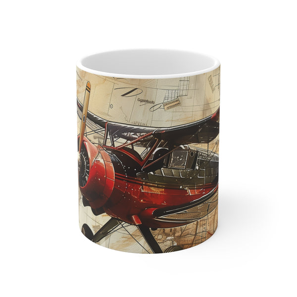 "Jet-Set Vintage Airplane Mug"