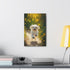 Joyful white Maltese pup canvas wall decor for spring home vibes.