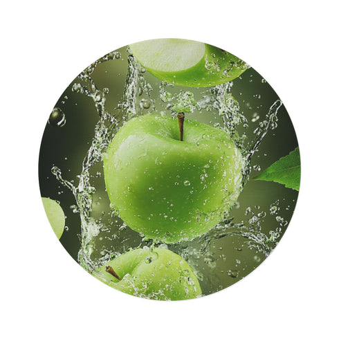 "Juicy Green Apple Slice Rug"