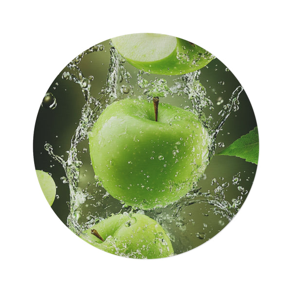 "Juicy Green Apple Slice Rug"