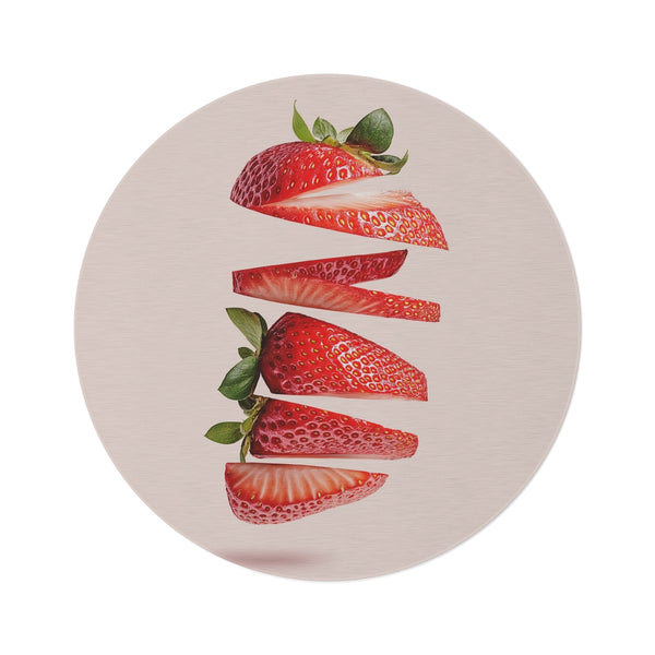 "Juicy Strawberry Slice Rug"