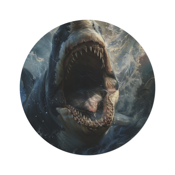 "Jurassic Shark Round Rug"