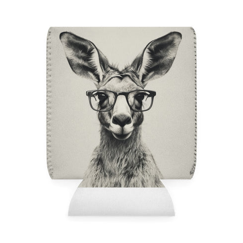 Kangaroo Glasses Hipster Can Cooler