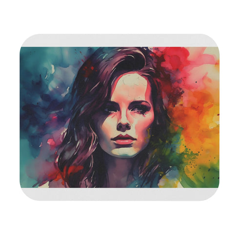 Kate Beckinsale Watercolor Neon Mouse Pad