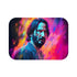 Keanu Reeves Watercolor Neon Colors Luxury Memory Foam Bath Mat - Top View