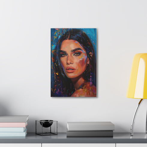 Kendall Jenner canvas print: elegant brushstrokes, perfect wall glamour.