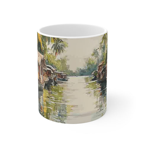 "Kerala Backwaters Painted Coffee Mug"