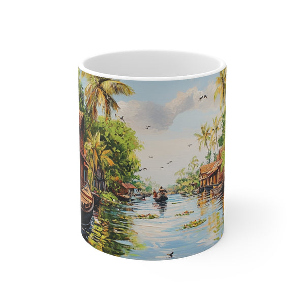 Kerala Backwaters Painted Mug: Explore the Maze