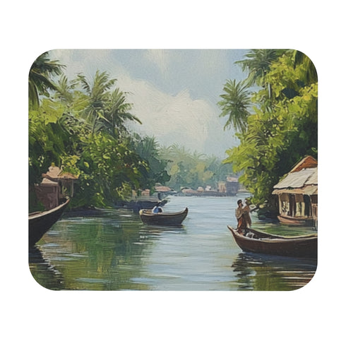Kerala Backwaters Painting Mouse Pad